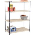 Global Equipment Nexel   , Nexelite reg  , 4 Tier, Vented Plastic Mat Shelving Unit, 48"W x 24"D x 63"H PM24486N